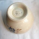 Old bowl signed H - CM Choisy or Creil: Blueberry model