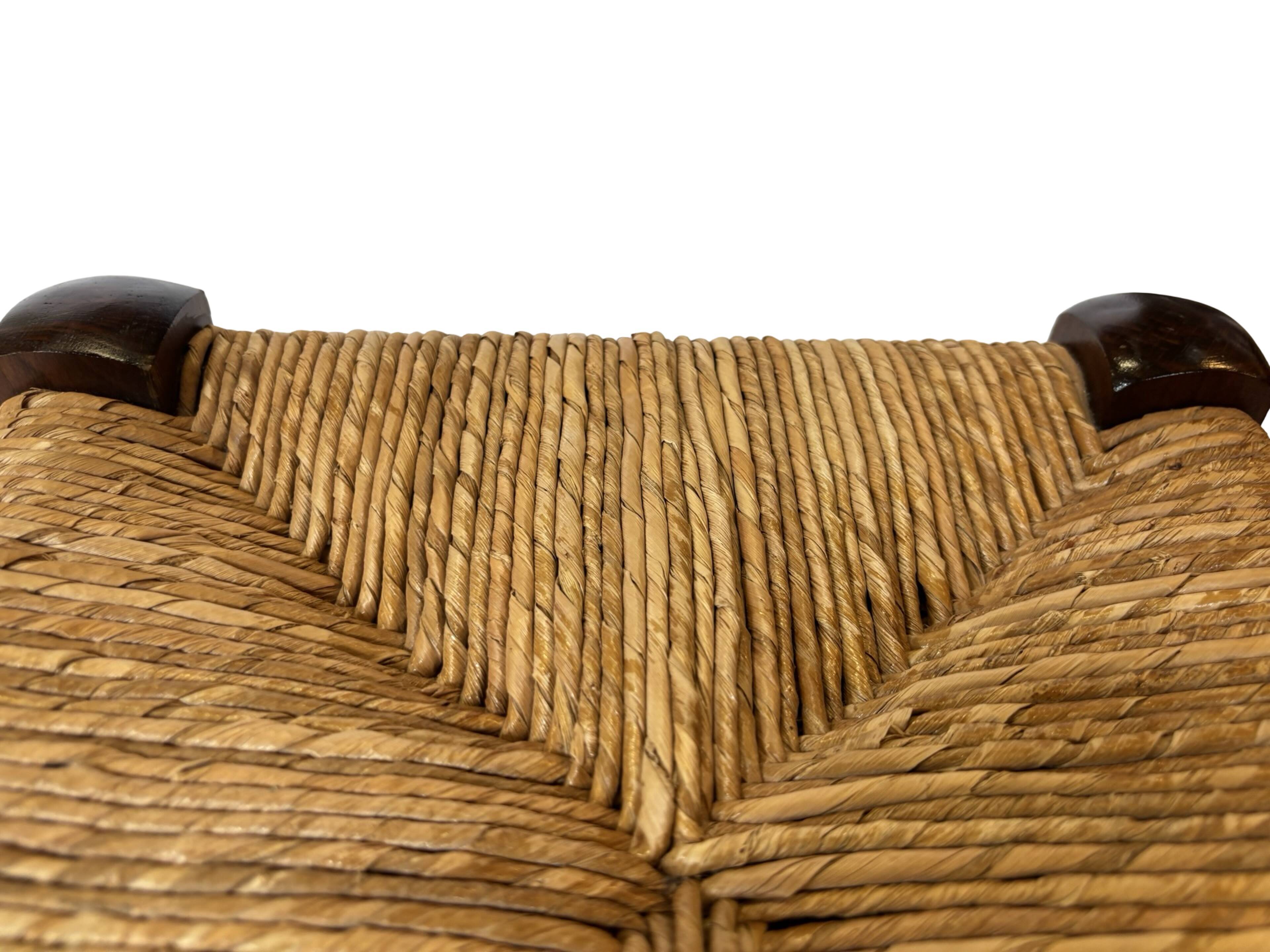 Tabouret vintage table d'appoint design brutaliste années 60 chêne foncé