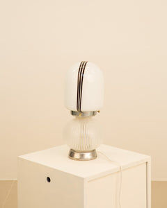 Lampe en opaline double éclairages 70's