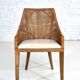 Chaises en Rotin et Bois, France, Set de 6