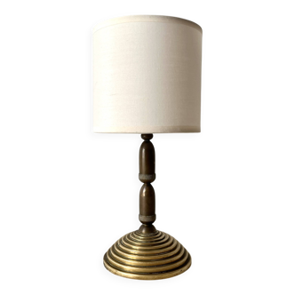 Lampe en bronze "glands" années 50, luminaire naturaliste vintage