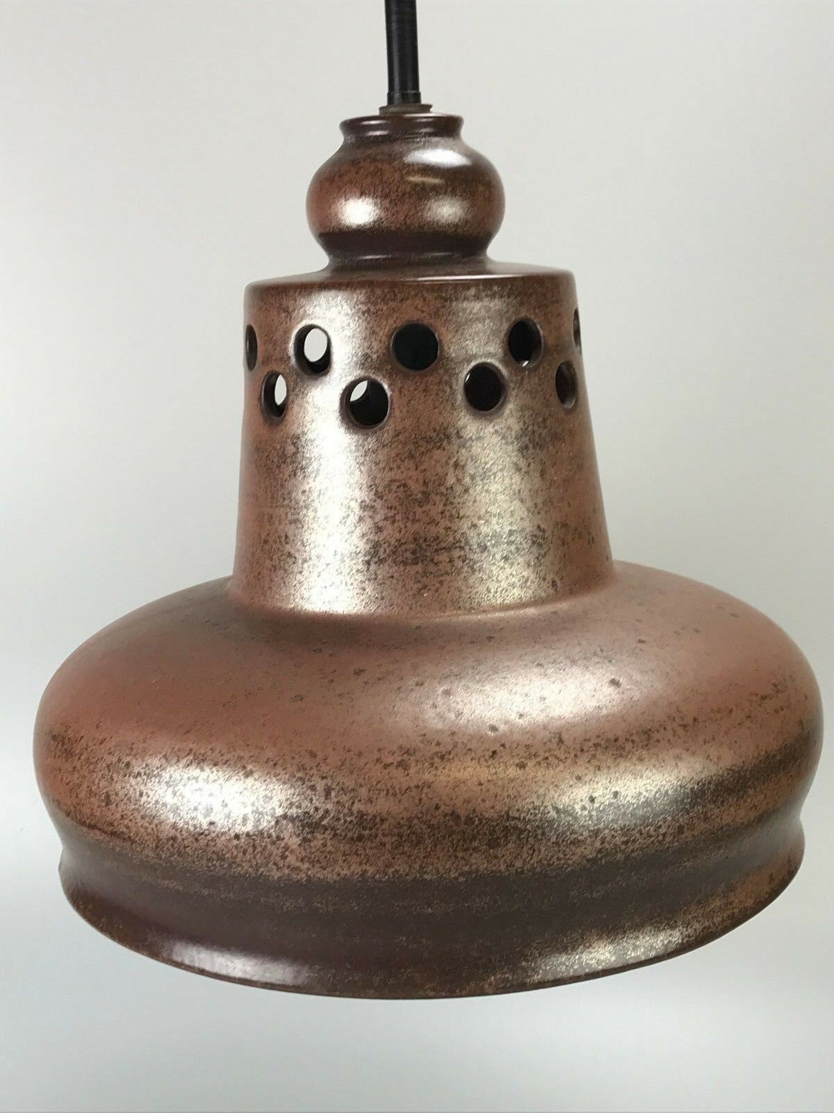 60s 70s Lamp Light Ceiling Lamp Ceramic Mid Century Space Age Brown