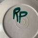 Green and red enamelled ceramic plate Robert Picault Vallauris 1960