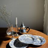 Set of 5 blue English plates D23