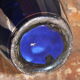 Vase 30s blue of Sèvres and gold Ste Radégonde or Tours Pinon (unsigned)