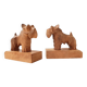 Vintage wooden dog bookends, 1950s-60s.