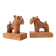 Vintage wooden dog bookends, 1950s-60s.