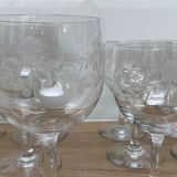 Set of 6 engraved balloon wine glasses