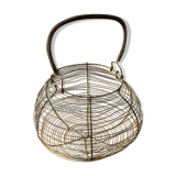 Vintage iron egg basket with hanse antique
