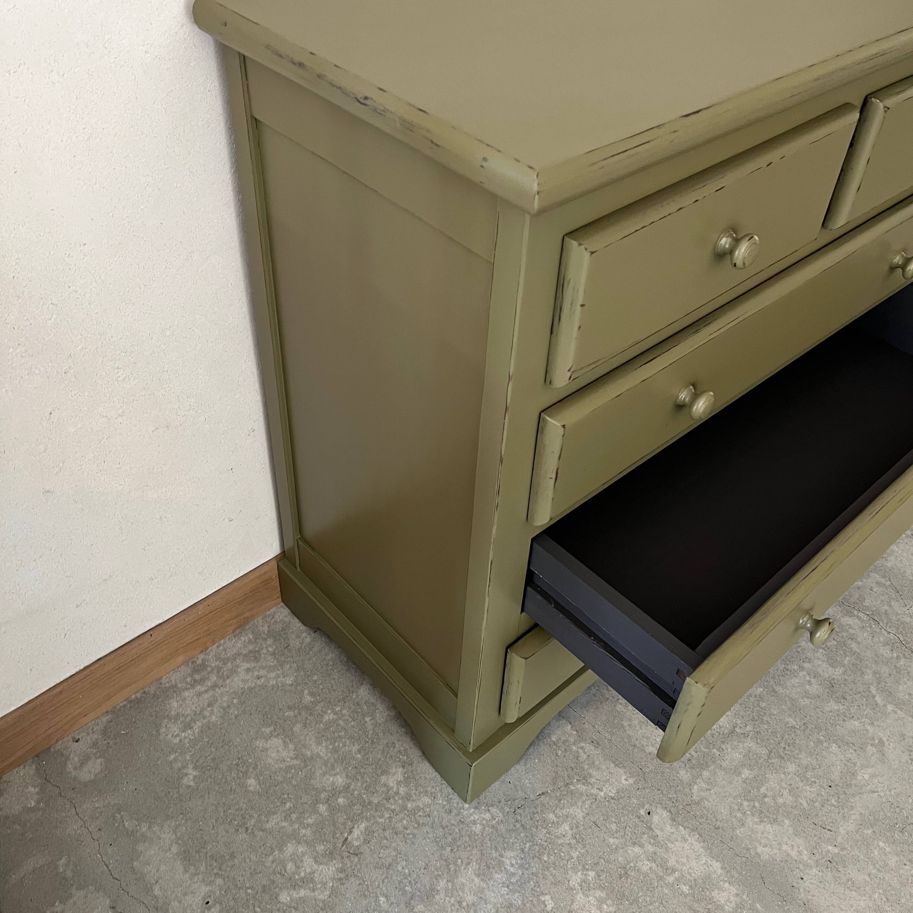Green patinated chest of drawers