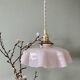 Vintage lampshade pendant light in pink opaline