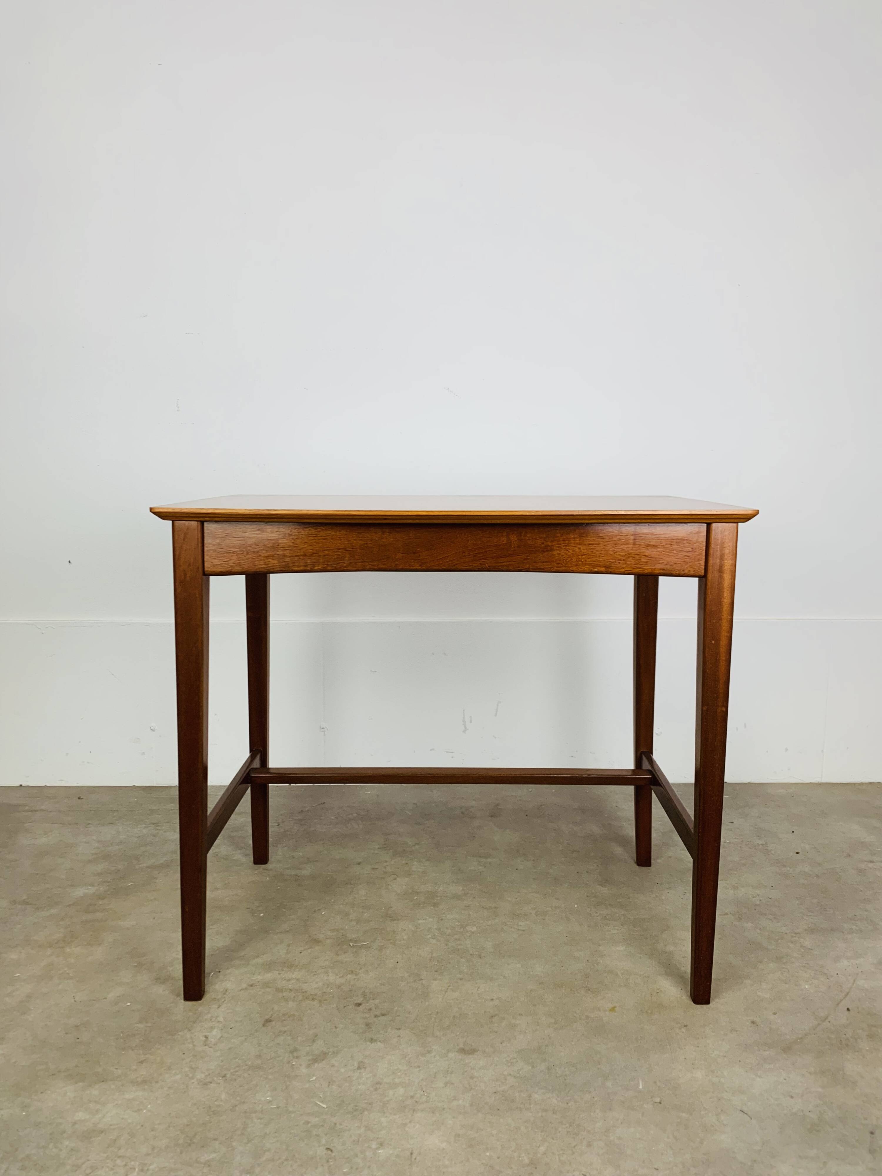 Minimalist Scandinavian teak desk from the 1960s, vintage.