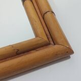 Vintage Mid Century Wandspiegel Bambus Boho 70s