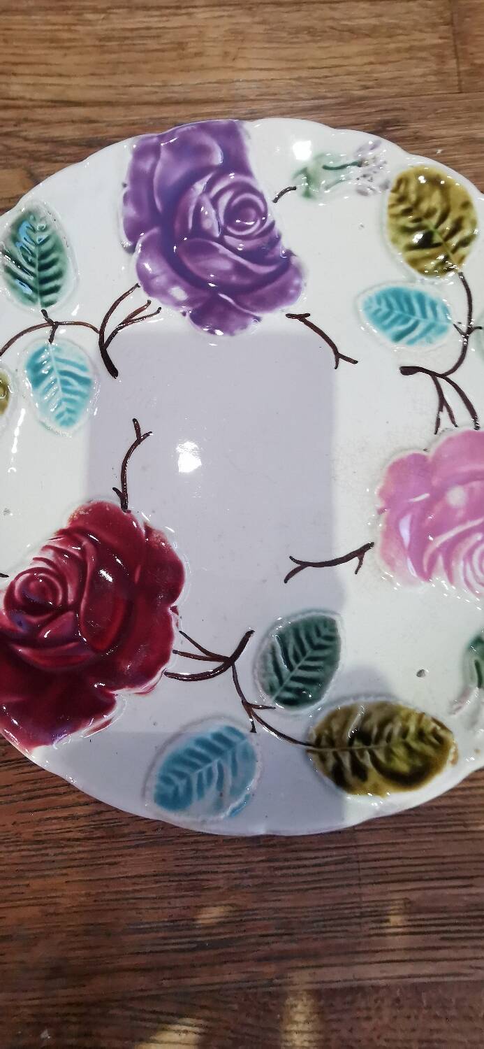 Vintage St Amand / Lebacqz and Bouchart barbotine plate