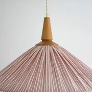 Suspension ELEONORE — 60 cm, lin et coton rayé terra