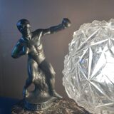 Marble table lamp, boxing, 1930s