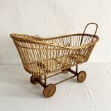 Old rattan doll's pram