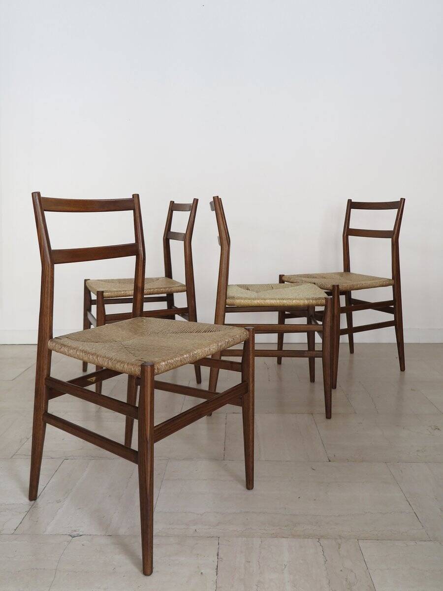Leggera Model Chairs Designed by Gio Ponti for Cassina, Italy, 1950s, Set of 4