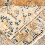 2x10 Orange & Navy Blue Floral Vintage Runner Rug, 73x297Cm