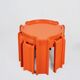 3 tables orange Giotto Stoppino pour Kartell, années 1960