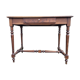 Writing table or wooden desk, Louis XIII style, turned legs, vintage