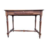Table à écrire ou bureau bois style Louis XIII pieds tournés, vintage