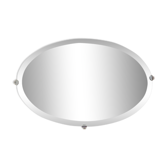 Beveled oval mirror 50x75 cm - Art Deco 1930