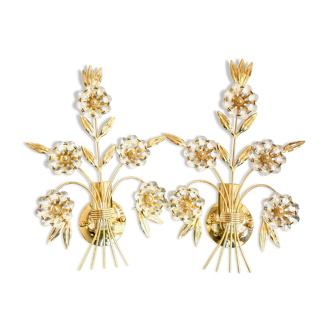 Paire appliques dorées Italie 70-80