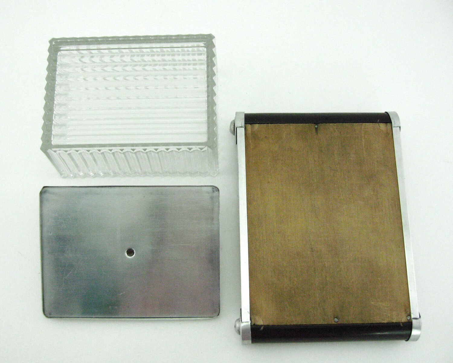 Glass cookie box and mirror tray - Art Deco style - vintage 30s