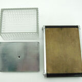 Glass cookie box and mirror tray - Art Deco style - vintage 30s