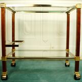 Dessert bar "Hollywood Regency" in gold metal, bevelled glass and mahogany