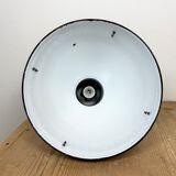 Bauhaus Grey Enamel Industrial Pendant Lamp, 1950s