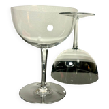 Two giant champagne tasting glasses Baccarat