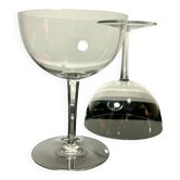 Two Dégustation giant chamagne glasses Baccarat