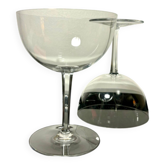 Two Dégustation giant chamagne glasses Baccarat