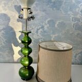 Green ceramic sun lamp/table, Kaiser Leuchten, Germany, 1960s elegance.