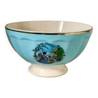 Old blue bowl with facets Asian décor