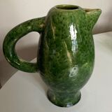 XL vase pitcher in green glazed clay Vallauris 1960