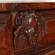 Ancient baroque walnut buffet with decorations, 18th century