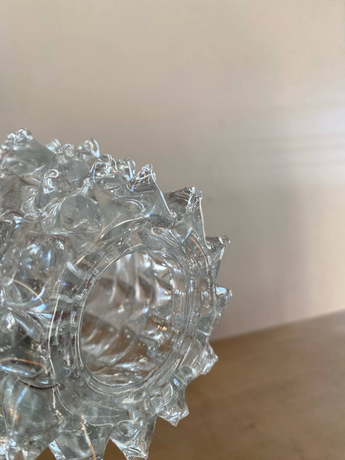 Large Rostrato vase in Murano glass by Ercole Barovier, Italy 1940.