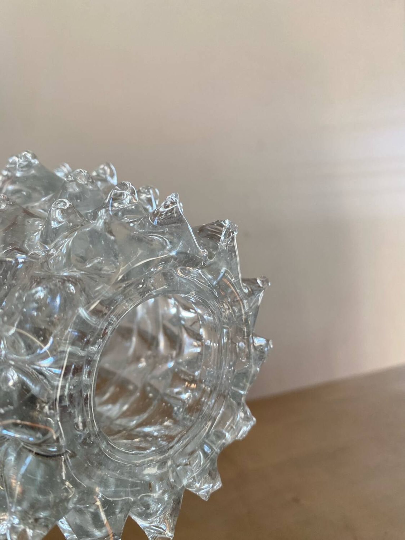 Large Rostrato vase in Murano glass by Ercole Barovier, Italy 1940.