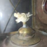 Lanterne calèche cuivre et laiton avec support