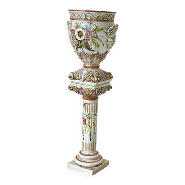 Magnificent gardener set. ceramic signed alfal.