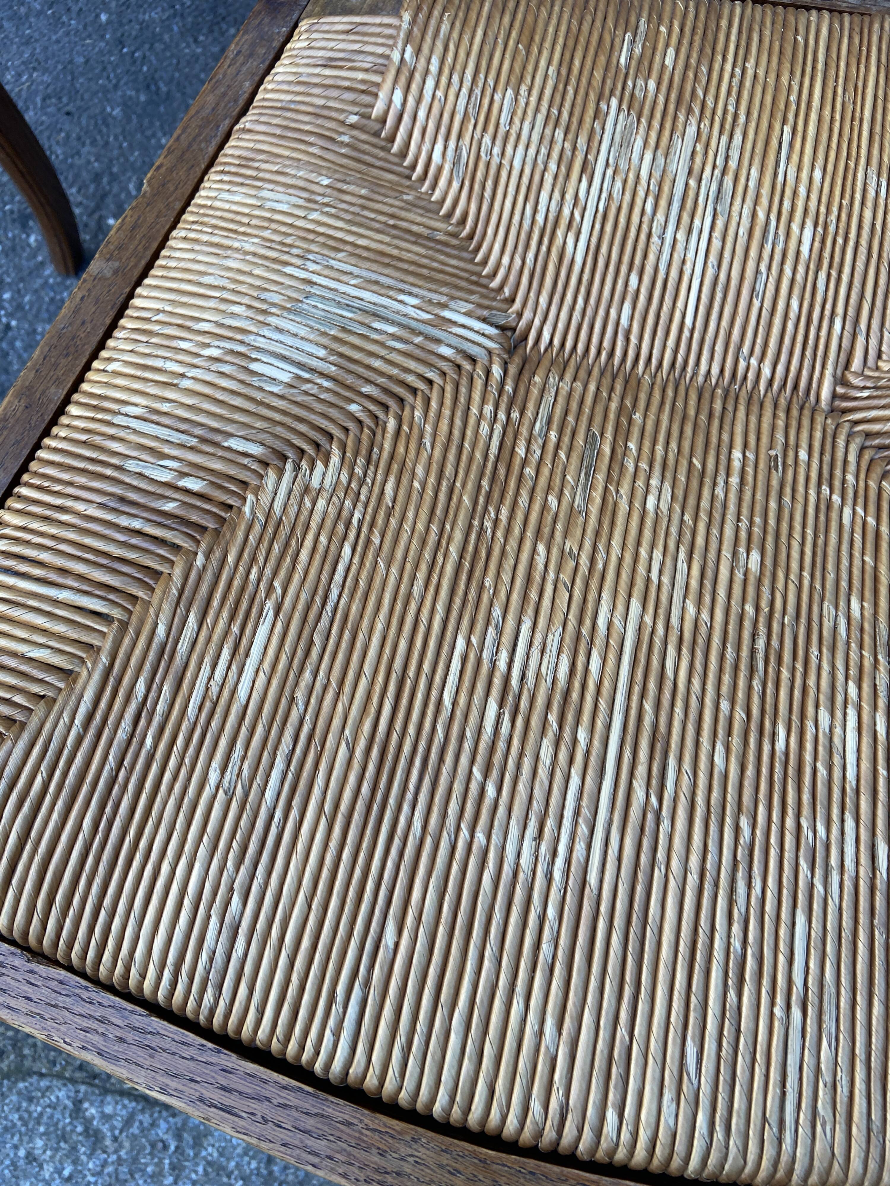 8 vintage rustic mulched chairs