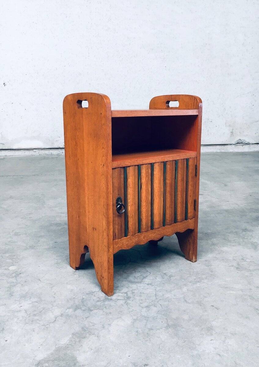 Amsterdam School Bedside Cabinet, Netherlands, 1920s