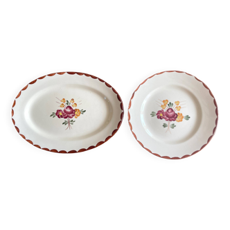 Pair of antique Longchamp earthenware dishes