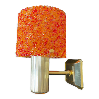 70's perspex orange granite wall light