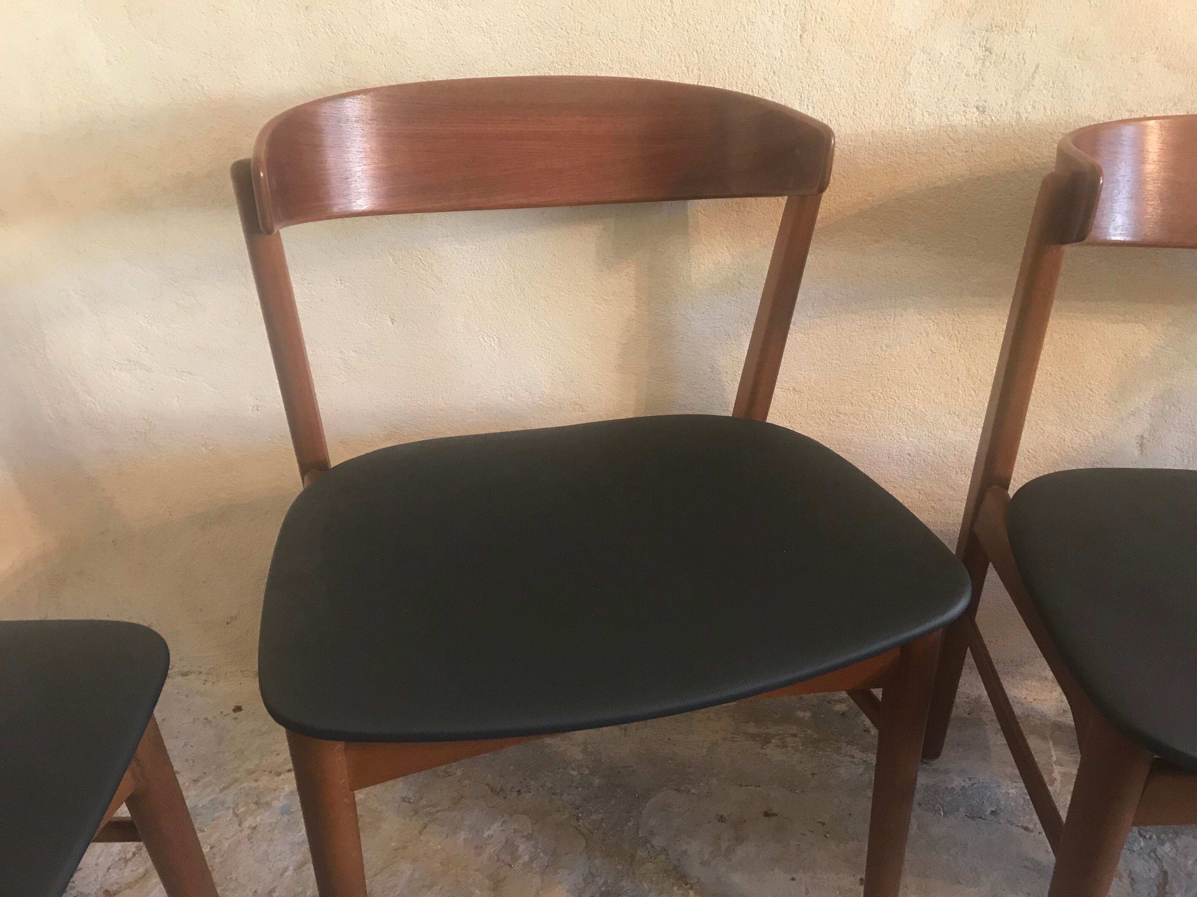 Set of 4 vintage Danish teak chairs Farstrup 206, Denmark 1960's
