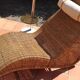 Deck chair sunbed in rattan and bamboo 1960