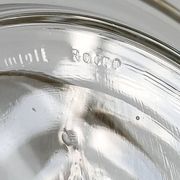Caviar bowl & its spoon Bormioli Rocco glass & silver-plated metal, Italy 80s